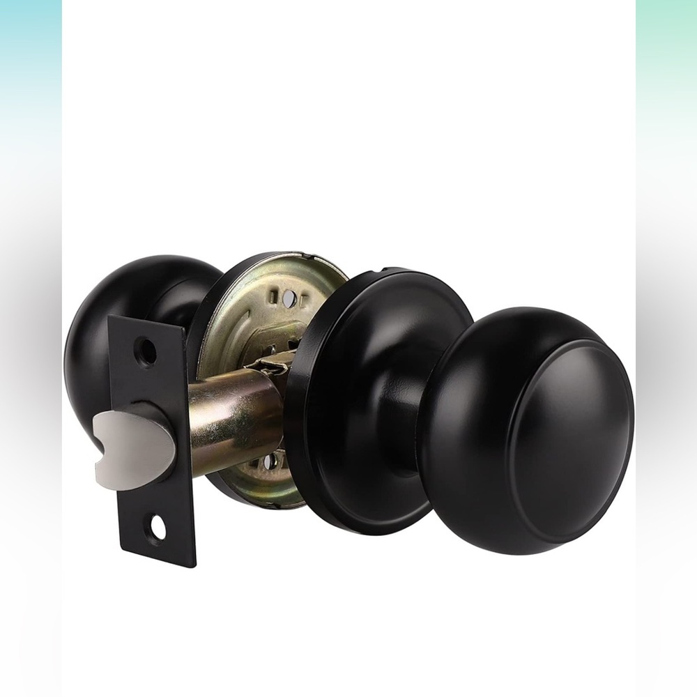 NWB Flat Black Passage Door Knob - 1 Pack